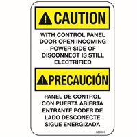 Caution Decal With Control Panel Door Open